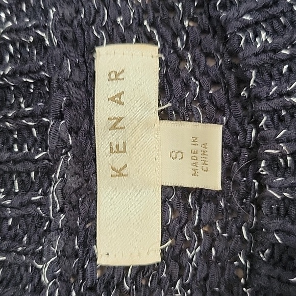 Kenar Size S Navy Blue with Silver Thread Long Sleeve Sweater, Gently Used Cond - Picture 9 of 10